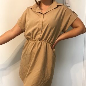 Classy tan shirtdress